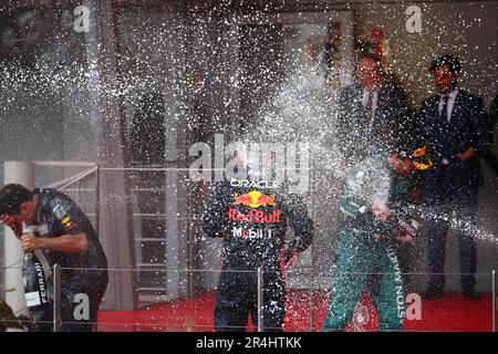 Montecarlo, Monaco. 28th maggio, 2023. Podio durante il GP di Monaco, 25-28 maggio 2023 a Montecarlo, campionato mondiale di Formula 1 2023. Credit: Independent Photo Agency/Alamy Live News Foto Stock