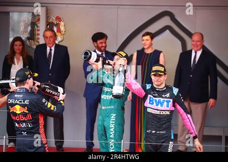 Montecarlo, Monaco. 28th maggio, 2023. Podio durante il GP di Monaco, 25-28 maggio 2023 a Montecarlo, campionato mondiale di Formula 1 2023. Credit: Independent Photo Agency/Alamy Live News Foto Stock