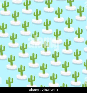 Cactus Patterns cartoon di sfondo. Vettore e illustrazioni Illustrazione Vettoriale