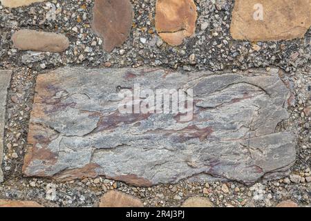 struttura di pietra, muro di pietra, o parte di un muro di pietra. Foto Stock