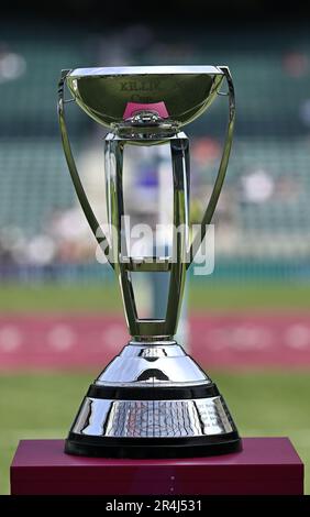 Twickenham, Regno Unito. 28th maggio, 2023. Barbari Vs mondo XV Stadio di Twickenham. Twickenham . La Killick Cup su IT's plinth durante la partita di rugby della Killik Cup tra barbari e un World XV Credit: Sport in Pictures/Alamy Live News Foto Stock