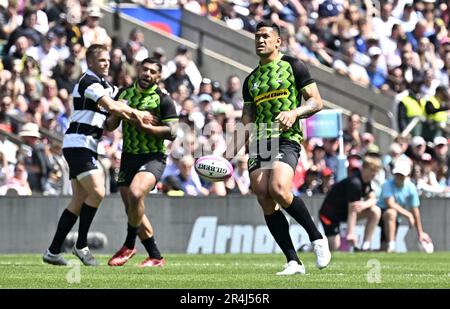 Twickenham, Regno Unito. 28th maggio, 2023. Barbari Vs mondo XV Stadio di Twickenham. Twickenham . Durante la Killik Cup, partita di rugby tra i barbari e un World XV Credit: Sport in Pictures/Alamy Live News Foto Stock