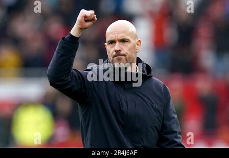 Foto del file datata 30-04-2023 del manager del Manchester United Erik ten Hag. Il Manchester United ha mostrato miglioramenti sotto Erik Ten Hag. Data di emissione: Domenica 28 maggio 2023. Foto Stock
