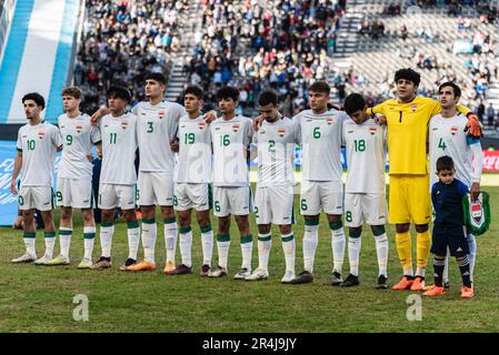 La Plata, Argentina. 28th maggio, 2023. Iraq U-20 durante la partita di Coppa del mondo FIFA U-20 tra Inghilterra e Iraq allo stadio la Plata. Credit: Mateo occhi (Sporteo) / Alamy Live News Foto Stock