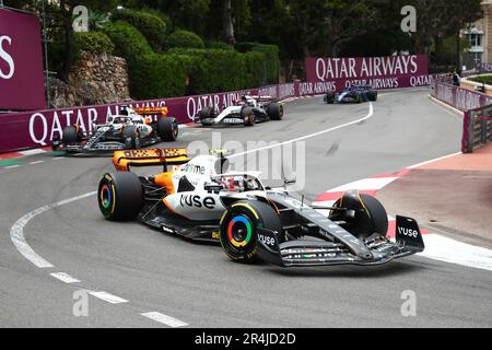 #04 Lando Norris; McLaren Mercedes durante il GP di Monaco, 25-28 maggio 2023 a Montecarlo, campionato mondiale di Formula 1 2023. Foto Stock