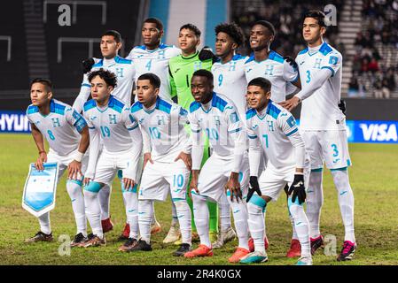 La Plata, Argentina. 28th maggio, 2023. Honduras U-20 durante la partita di Coppa del mondo FIFA U-20 tra Francia e Honduras allo stadio la Plata. Credit: Mateo occhi (Sporteo) / Alamy Live News Foto Stock