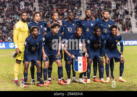 La Plata, Argentina. 28th maggio, 2023. Francia U-20 durante la partita di Coppa del mondo FIFA U-20 tra Francia e Honduras allo stadio la Plata. Credit: Mateo occhi (Sporteo) / Alamy Live News Foto Stock