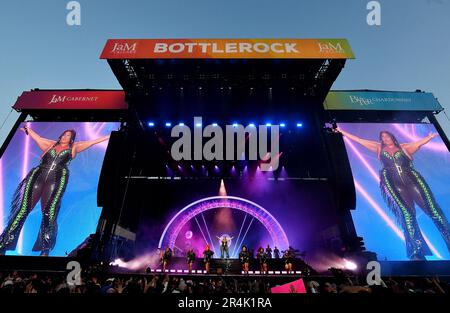 Napa, Stati Uniti. 27th maggio, 2023. Lizzo si esibisce il giorno 2 del BottleRock Napa Valley Music Festival al Napa Valley Expo il 27 maggio 2023 a Napa, California. Foto: Casey Flanigan/imageSPACE/Sipa USA Credit: Sipa USA/Alamy Live News Foto Stock