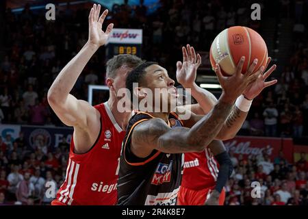 2022/2023 Basketball Bundesliga, FC Bayern München vs ratiopharm ulm, Playoff Halbfinale gioco 1 2023-05-28 in München (Audi Dome) dos SANTOS Yago M Foto Stock