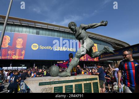 Barcellona, ESP. 28th maggio, 2023. FC BARCELONA vs RCD MALLORCA 28 maggio 2023 Spotify Camp Nou prima della partita tra FC Barcelona e RCD Mallorca corrispondente al trentasette giorni di la Liga Santander al Spotify Camp Nou di Barcellona, Spagna. Credit: Rosdemora/Alamy Live News Foto Stock