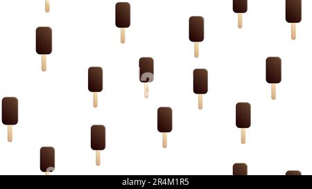 Gelato al cioccolato senza cuciture. Ghiaccio lolly. Vettore. Illustrazione Vettoriale