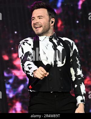 Stoccolma, Svezia. 28th maggio, 2023. Westlife sul palco di Grona Lund a Stoccolma, Svezia, 28 maggio 2023.Photo: Jonas Ekströmer/TT/code 10030 Credit: TT News Agency/Alamy Live News Foto Stock