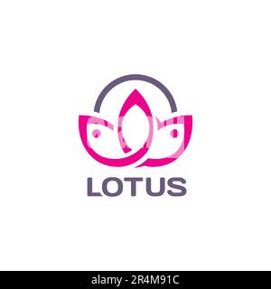 Logo Lotus Design. Illustrazione del vettore Lotus. Fiore di loto Illustrazione Vettoriale