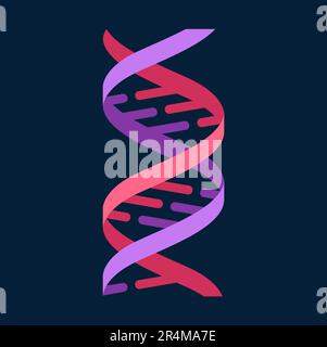 Molecule Helix Spiral Genetic code, cartoon sign of Medical Science, Genetic Biotechnology, Chemistry Biology, Cell Genetic Code Icon Illustrazione Vettoriale