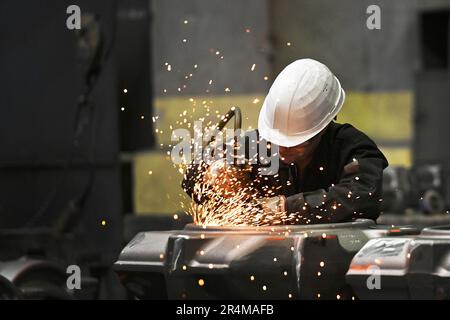 Pilsen, Repubblica Ceca. 22nd maggio, 2023. Funzionamento della società ceca Precision Forge (CPF), nella foto del 22 maggio 2023, a Pilsen, Repubblica Ceca. Credit: Miroslav Chaloupka/CTK Photo/Alamy Live News Foto Stock