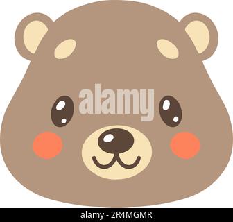 Carino orso icona cartone animato isolato su sfondo bianco vettore illustrazione. Illustrazione Vettoriale
