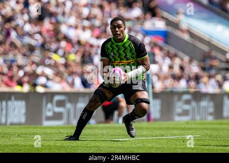 LONDRA, REGNO UNITO. 28st maggio 2023. Viliame Mata (Edinburgh Rugby and Fiji) in azione durante Barbarian contro World XV al Twickenham Stadium di domenica 28 maggio 2023. LONDRA INGHILTERRA. Credit: Taka G Wu/Alamy Live News Foto Stock