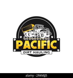 Pacific Dirt Hauling logo business design Illustrazione Vettoriale