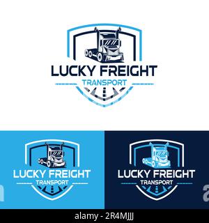 Lucky Freight vintage logo design in vettore. Illustrazione Vettoriale