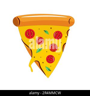 Icona fetta di pizza. Illustrazione cartoon dell'icona del vettore della fetta di pizza per il web design Illustrazione Vettoriale