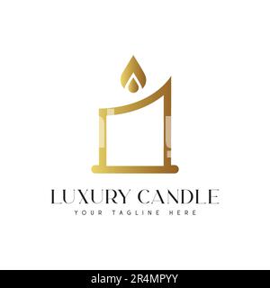 Design a candela di lusso con logo Illustrazione Vettoriale