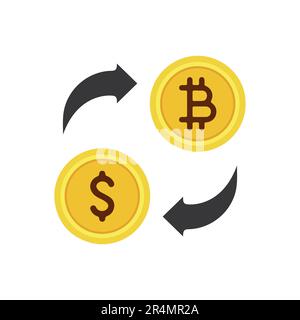 Logo del portafoglio digitale Bitcoin per il cambio di valuta Crypto Illustrazione Vettoriale