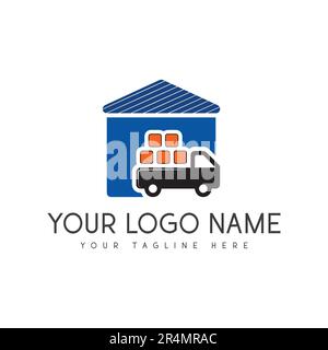 Inventario Logo Design Wear House Logo Type Return Box Illustrazione Vettoriale