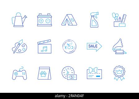 Hobby e intrattenimento - insieme di icone di stile moderno design di linea Illustrazione Vettoriale