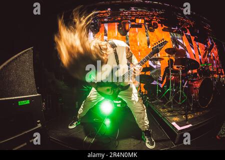 Copenaghen, Danimarca. 14th maggio 2023. L'allievo della band metal britannica Slicer suona un concerto dal vivo durante il mini-festival Un colossale weekend 2023 a Copenhagen. (Photo credit: Gonzales Photo - Peter Troest). Foto Stock