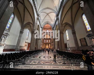 Firenze, Italia - 6 aprile 2022: Dettaglio interno dal Duomo di Firenze, Cattedrale di Santa Maria del Fiore a Firenze. L'edificio era Foto Stock