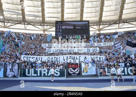 Roma, Italia. 28th maggio, 2023. Tifosi del Lazio durante la Serie A Football Match, Lazio vs Cremonese, 28 maggio 2023 (Photo by AllShotLive/Sipa USA) Credit: Sipa USA/Alamy Live News Foto Stock