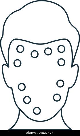 Icona problemi di pelle. Bianco e nero semplice segno della collezione cosmetologia. Icona problemi di pelle per logo, modelli, web design e infografica. Illustrazione Vettoriale