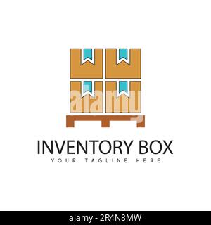 Inventario Logo Design Wear House Logo Type Return Box Illustrazione Vettoriale