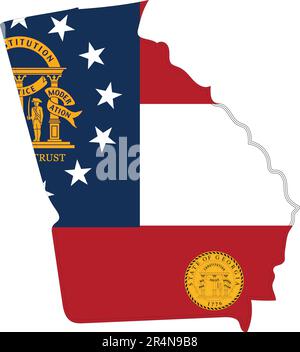 Mappa dello stato della Georgia Stati Uniti Illustrazione Vettoriale