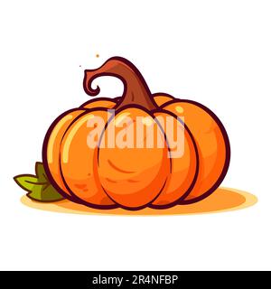 Carina zucca arancione. Icona di zucca isolata. Segno di zucca in stile piatto Illustrazione Vettoriale