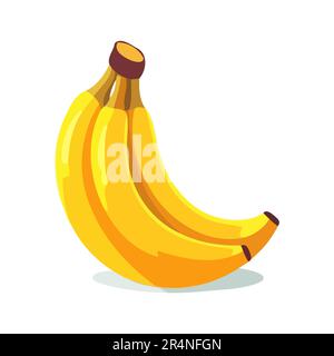 Bella banana. Icona isolata di banana. Banana in stile piatto. Illustrazione Vettoriale