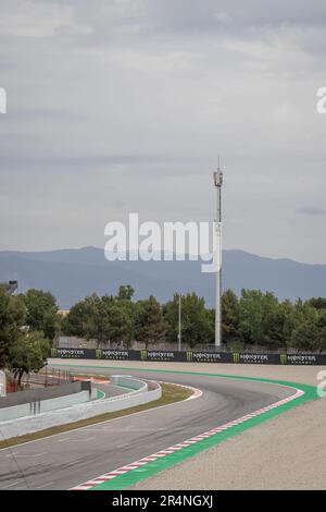 MONTMELLO, SPAGNA-4 GIUGNO 2021: Ultima svolta del circuito di Barcellona-Catalunya Foto Stock