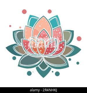 Icona fiore di loto isolato. Fiore di loto carino icona. Illustrazione Vettoriale