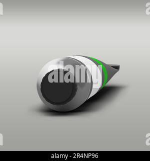 Vernice a tubo verde pasta isolata su sfondo grigio. Foto Stock