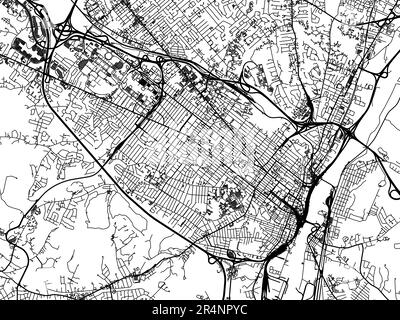 Mappa stradale vettoriale della città di Albany New York negli Stati Uniti d'America su sfondo bianco. Foto Stock