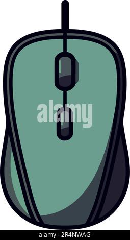 mouse verde del computer su bianco Illustrazione Vettoriale