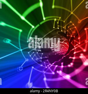 Abstract la tecnologia di sfondo il rendering 3D Foto Stock