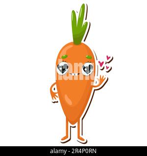 Illustrazione vettoriale dell'adesivo carota Illustrazione Vettoriale