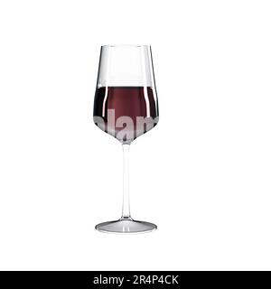 Bicchiere di vino rosso isolato su sfondo bianco. Foto Stock