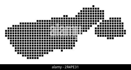 Mappa di madre de Dios Island. Mappa dell'isola madre de Dios in stile punteggiato. Bordi dell'isola pieni di rettangoli per il tuo progetto. Illustrazione Vettoriale
