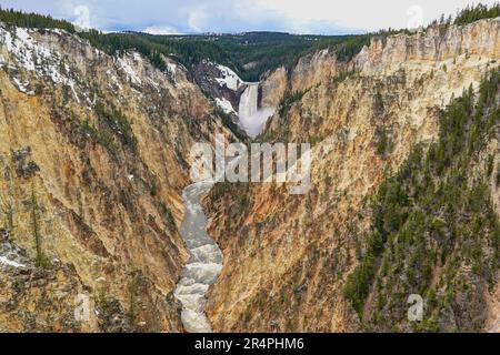 Grand Canyon di Yellowstone e del fiume Yellowstone, come si vede da Artist Point Foto Stock