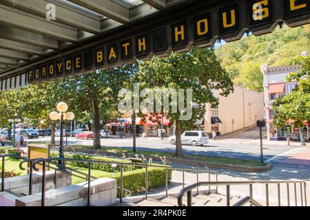 Il bagno di Fordyce sulla fila dei bagni, il parco nazionale di Hot Springs, Hot Springs, Arkansas Foto Stock