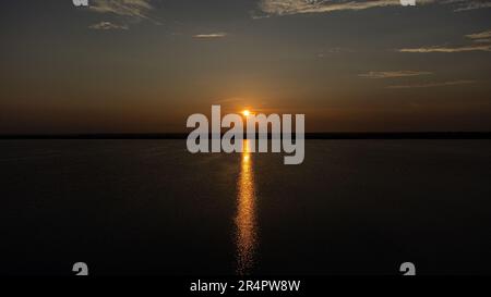 Alba a Bacalar, México Foto Stock