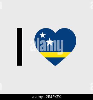 Mi piace Curacao paese bandiera vettore icona illustrazione Illustrazione Vettoriale