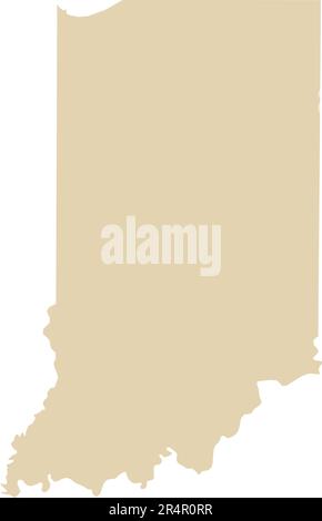 Mappa dei colori CMYK BEIGE dell'INDIANA, USA Illustrazione Vettoriale